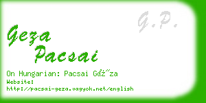 geza pacsai business card